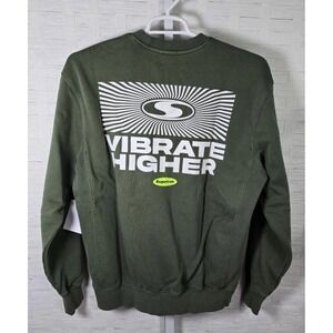 Supervsn Studios Crewneck Vibrate Higher Moss Green ‎ Size Small